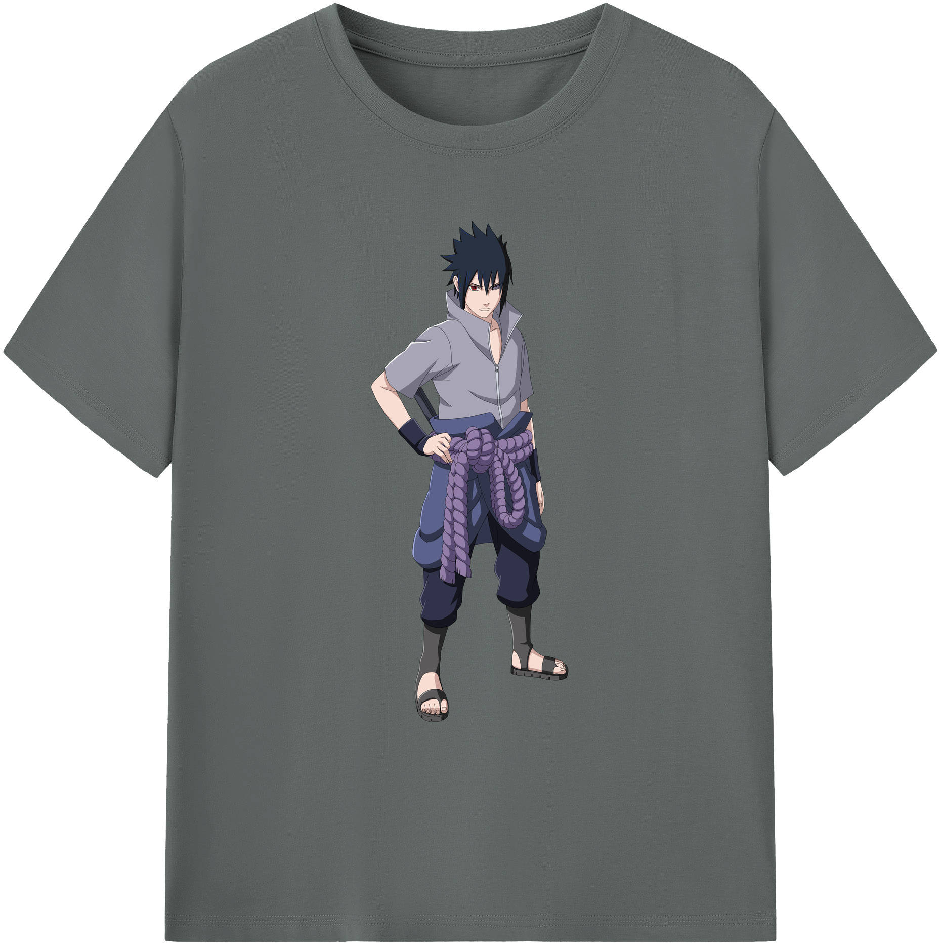 （画像用） NARUTO -ナルト- うちは サスケ Uchiha Sasuke 綿100％ メンズ半袖Tシャツ｜肌触りやわらか＆通気性